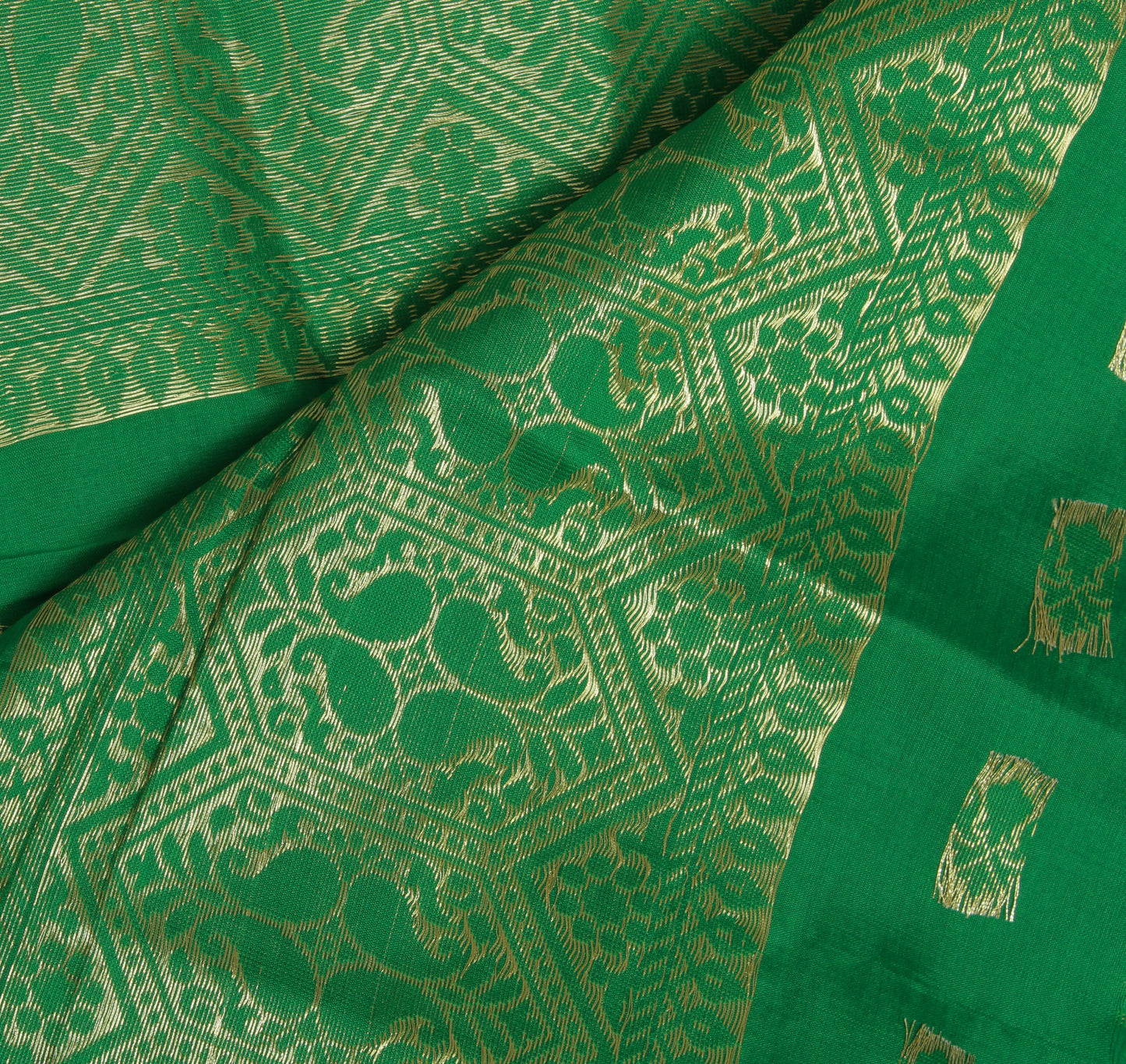 Green Banarasi Dupatta Indian Art Silk Woven Zari Brocade Long Stole Scarves