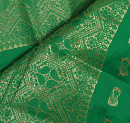 Green Banarasi Dupatta Indian Art Silk Woven Zari Brocade Long Stole Scarves