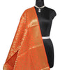 Orange Banarasi Dupatta Indian Art Silk Woven Zari Brocade Long Stole Scarves