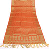 Orange Banarasi Dupatta Indian Art Silk Woven Zari Brocade Long Stole Scarves