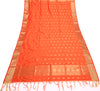 Orange Banarasi Dupatta Indian Art Silk Woven Zari Brocade Long Stole Scarves
