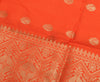 Orange Banarasi Dupatta Indian Art Silk Woven Zari Brocade Long Stole Scarves