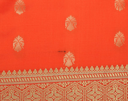 Orange Banarasi Dupatta Indian Art Silk Woven Zari Brocade Long Stole Scarves