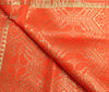 Orange Banarasi Dupatta Indian Art Silk Woven Zari Brocade Long Stole Scarves