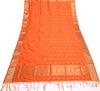 Orange Banarasi Dupatta Indian Art Silk Woven Zari Brocade Long Stole Scarves