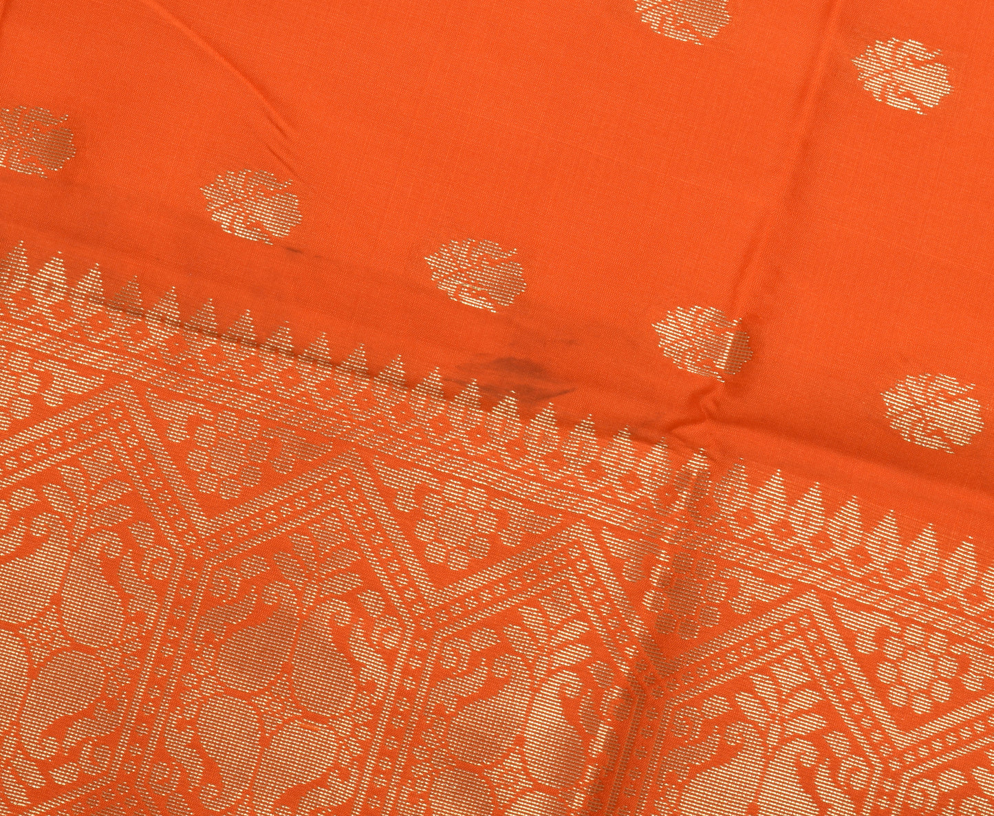 Orange Banarasi Dupatta Indian Art Silk Woven Zari Brocade Long Stole Scarves