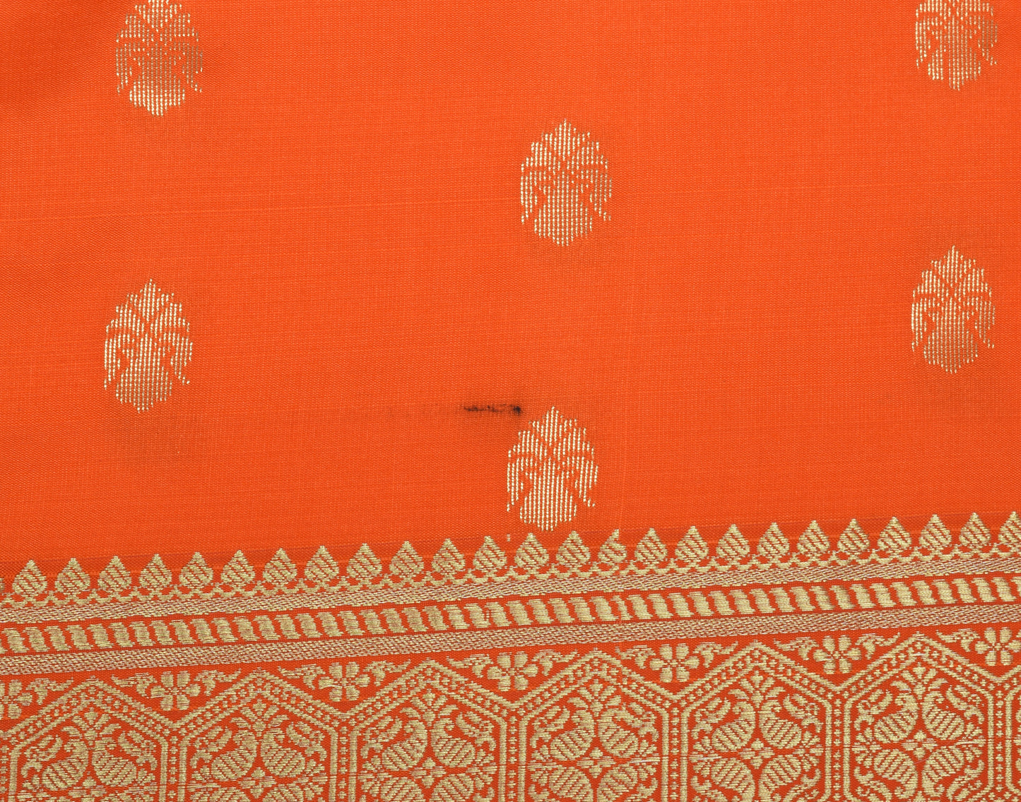 Orange Banarasi Dupatta Indian Art Silk Woven Zari Brocade Long Stole Scarves