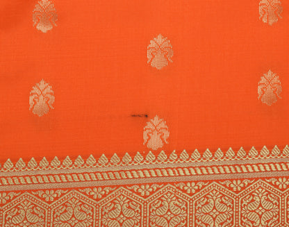 Orange Banarasi Dupatta Indian Art Silk Woven Zari Brocade Long Stole Scarves