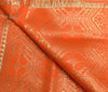 Orange Banarasi Dupatta Indian Art Silk Woven Zari Brocade Long Stole Scarves