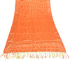 Orange Banarasi Dupatta Indian Art Silk Woven Zari Brocade Long Stole Scarves