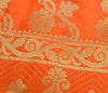Orange Banarasi Dupatta Indian Art Silk Woven Zari Brocade Long Stole Scarves