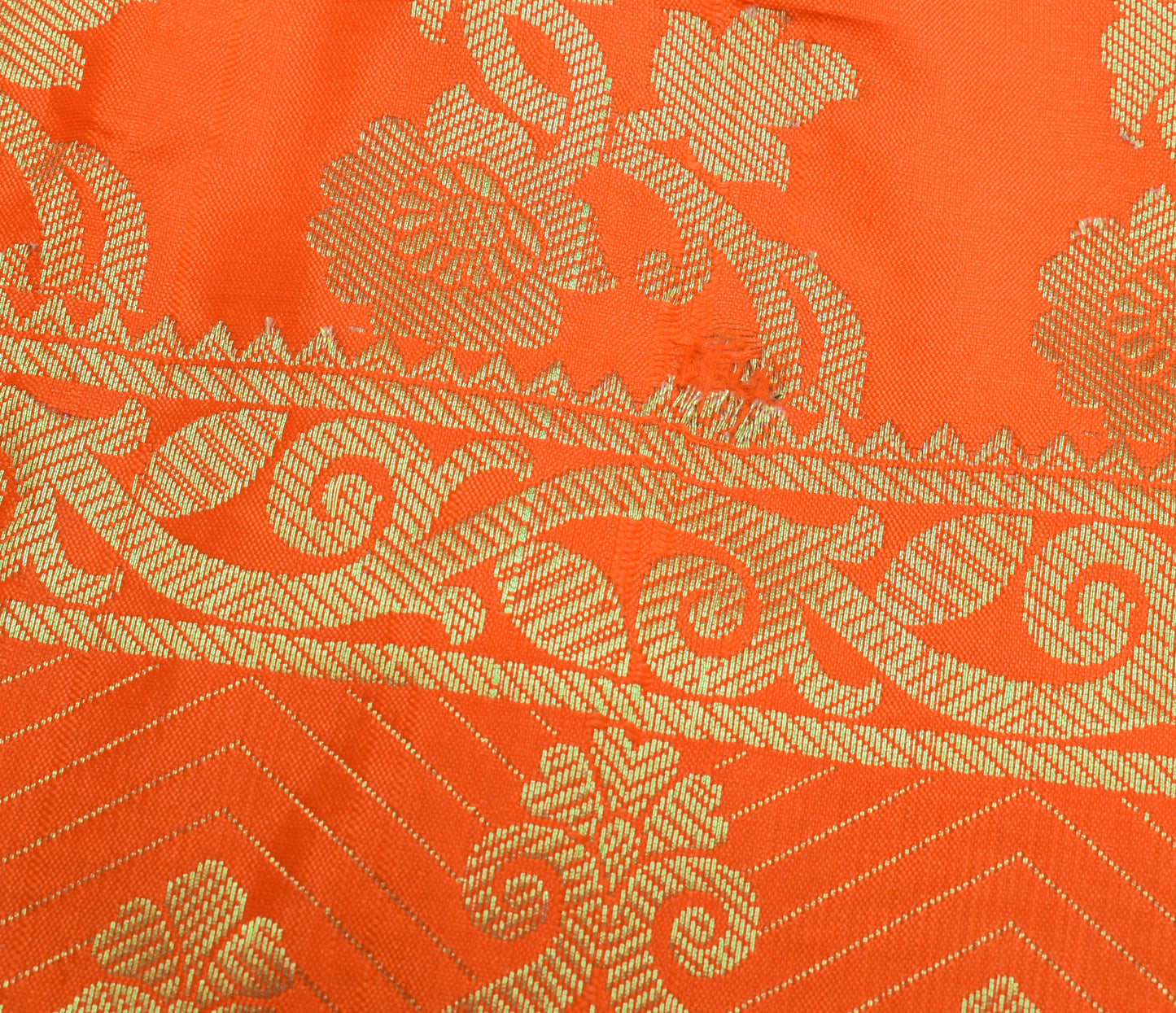 Orange Banarasi Dupatta Indian Art Silk Woven Zari Brocade Long Stole Scarves
