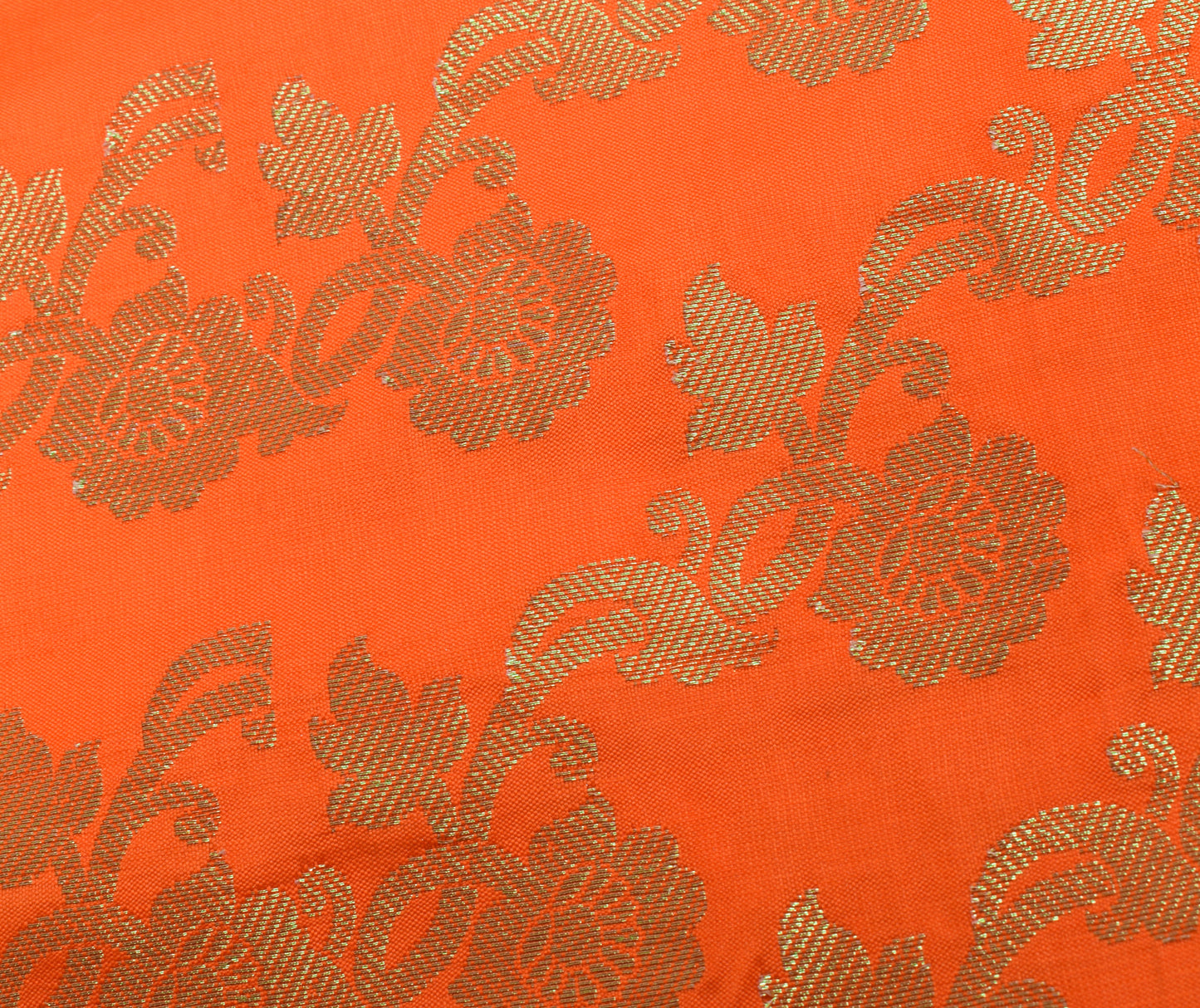 Orange Banarasi Dupatta Indian Art Silk Woven Zari Brocade Long Stole Scarves