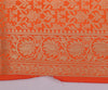 Orange Banarasi Dupatta Indian Art Silk Woven Zari Brocade Long Stole Scarves