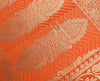 Orange Banarasi Dupatta Indian Art Silk Woven Zari Brocade Long Stole Scarves