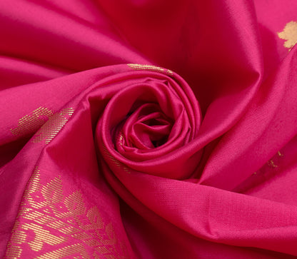 Dark Pink Banarasi Dupatta Indian Art Silk Woven Zari Brocade Long Stole Scarves