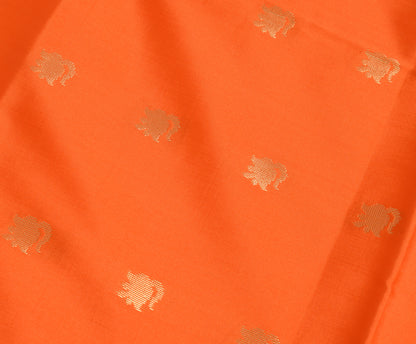 Orange Banarasi Dupatta Indian Art Silk Woven Zari Brocade Long Stole Scarves