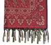 Long Stole Indian Art Silk Woven Banarasi Soft Maroon Dupatta