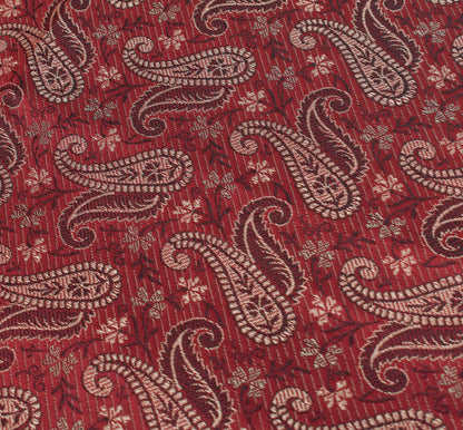 Long Stole Indian Art Silk Woven Banarasi Soft Maroon Dupatta