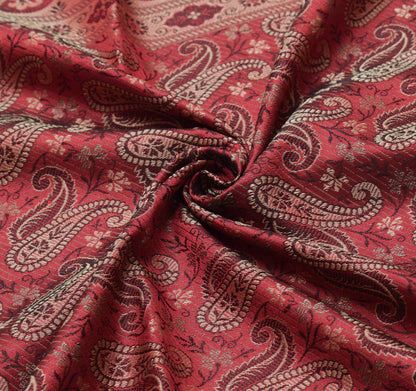 Long Stole Indian Art Silk Woven Banarasi Soft Maroon Dupatta