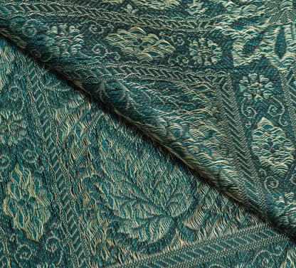 Long Stole Indian Art Silk Woven Banarasi Dupatta Teal Green