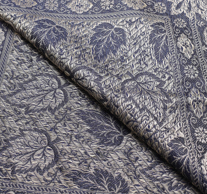 Long Stole Indian Art Silk Woven Banarasi Soft Dupatta Dark Blue