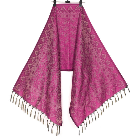 Long Stole Indian Art Silk Woven Banarasi Soft Women Dupatta