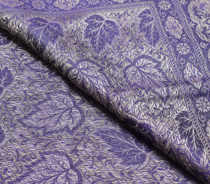 Long Stole Indian Art Silk Woven Banarasi Soft Dupatta Violet