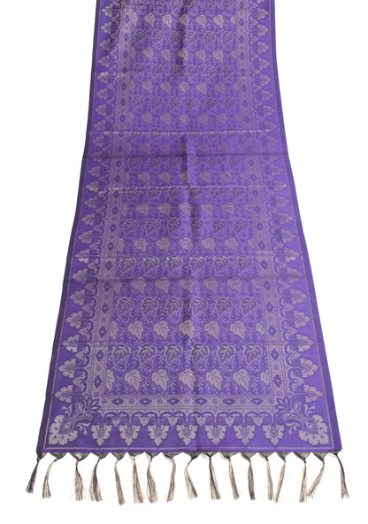 Long Stole Indian Art Silk Woven Banarasi Soft Dupatta Violet