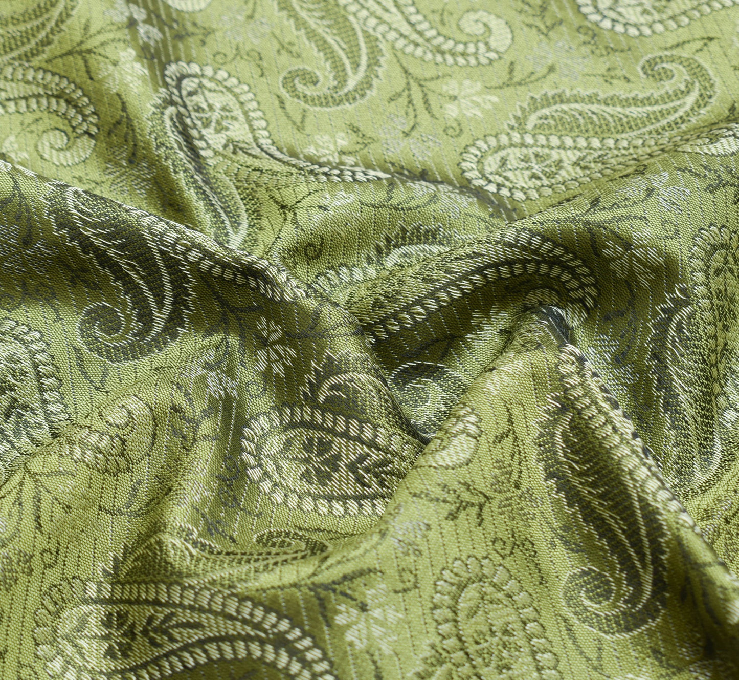 Long Stole Indian Art Silk Woven Banarasi Women Dupatta Green