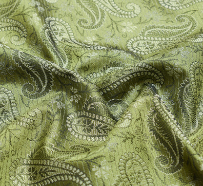 Long Stole Indian Art Silk Woven Banarasi Women Dupatta Green