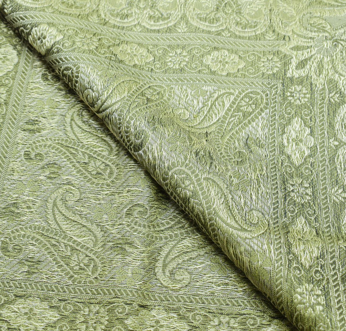 Long Stole Indian Art Silk Woven Banarasi Women Dupatta Green