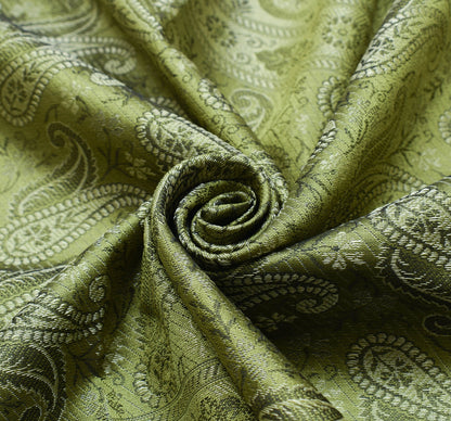 Long Stole Indian Art Silk Woven Banarasi Women Dupatta Green