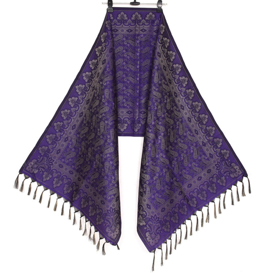 Long Stole Indian Art Silk Woven Banarasi Soft Violet Dupatta