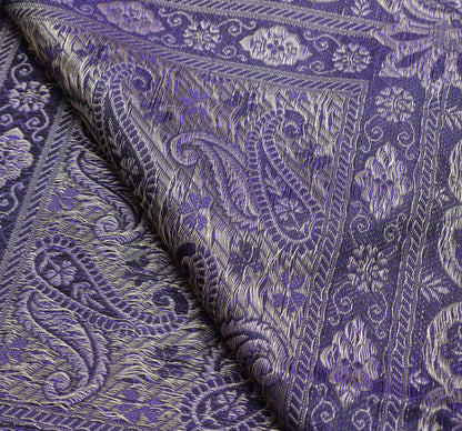 Long Stole Indian Art Silk Woven Banarasi Soft Violet Dupatta