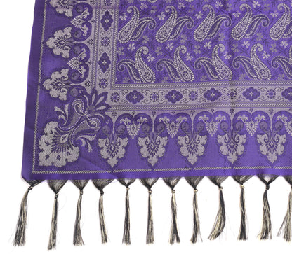 Long Stole Indian Art Silk Woven Banarasi Soft Violet Dupatta