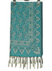 Teal Green Art Silk Woven Paisley Soft Long Stole Scarf Wrap
