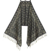 Long Stole Indian Art Silk Woven Banarasi Soft Black Dupatta