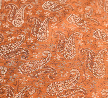 Long Stole Indian Art Silk Woven Banarasi Rust Women Dupatta