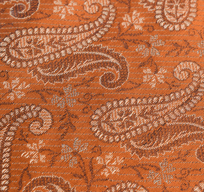 Long Stole Indian Art Silk Woven Banarasi Rust Women Dupatta