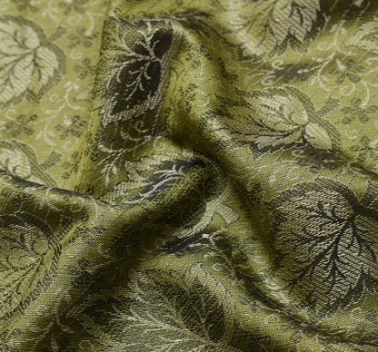 Long Stole Indian Art Silk Woven Banarasi Women Dupatta Green