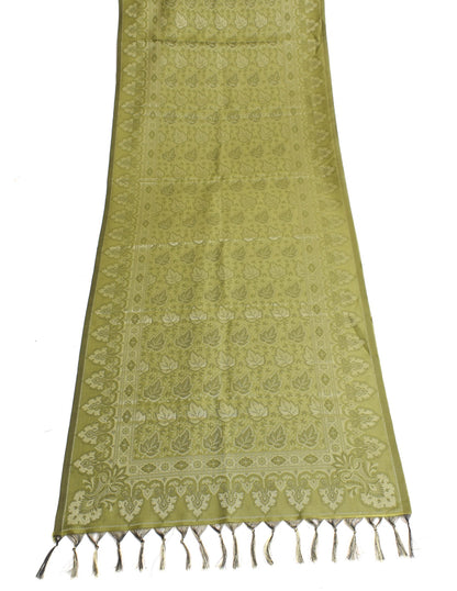 Long Stole Indian Art Silk Woven Banarasi Women Dupatta Green