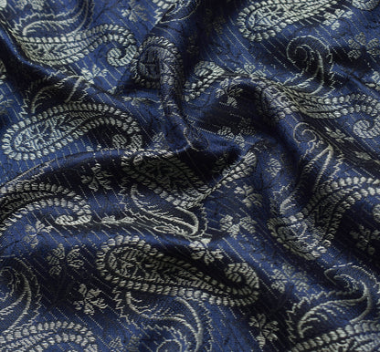 Dark Blue Art Silk Dupatta Woven Paisley Soft Long Stole Scarf