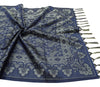 Dark Blue Art Silk Dupatta Woven Paisley Soft Long Stole Scarf
