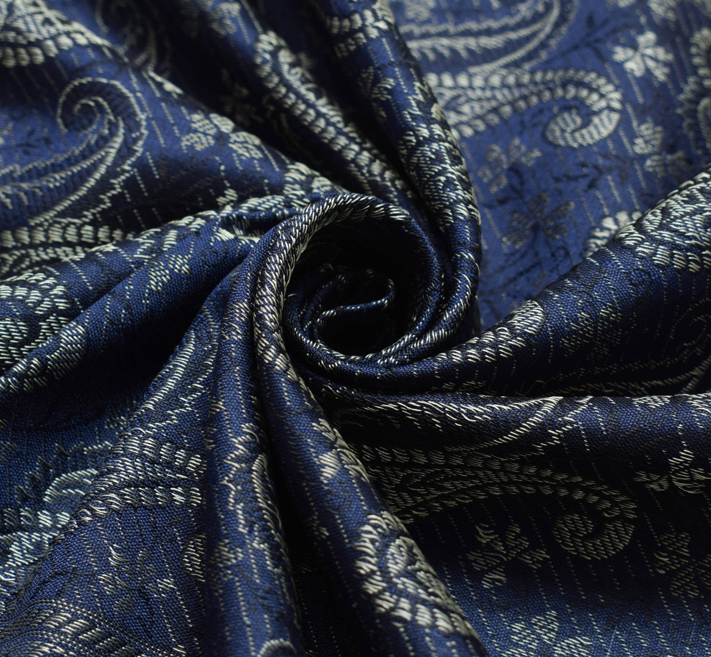 Dark Blue Art Silk Dupatta Woven Paisley Soft Long Stole Scarf