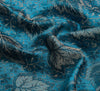 Art Silk Turquoise Blue Woven Floral Soft Long Stole Scarf Wrap