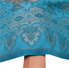 Art Silk Turquoise Blue Woven Floral Soft Long Stole Scarf Wrap