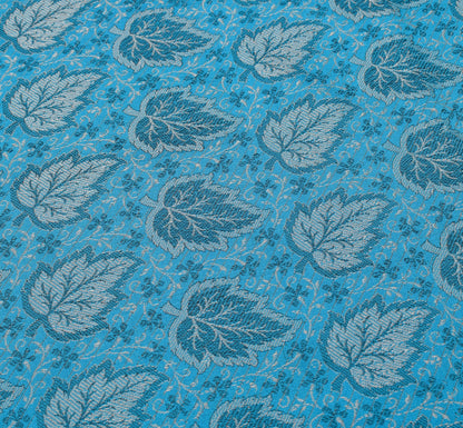 Art Silk Turquoise Blue Woven Floral Soft Long Stole Scarf Wrap