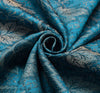 Art Silk Turquoise Blue Woven Floral Soft Long Stole Scarf Wrap
