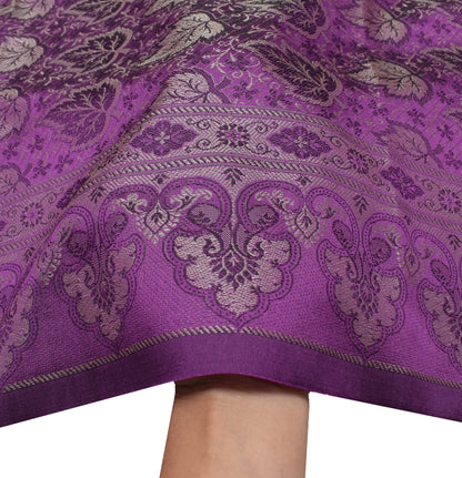 Long Stole Indian Art Silk Woven Banarasi Soft Dupatta Purple
